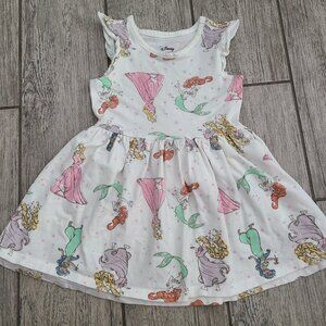 🏷 3/$15 or 5/$20 Disney Princess Sleeveless White Flutter Dress size 3T
